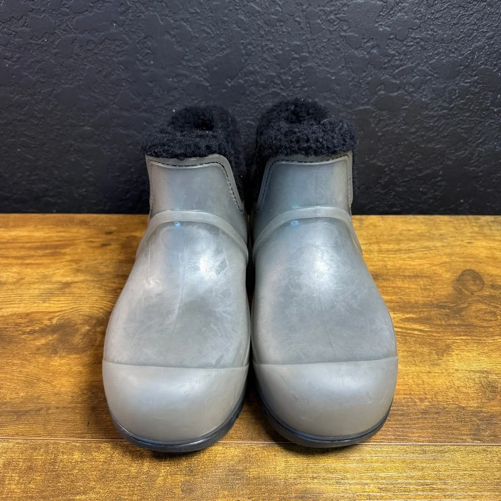 UGG Raincloud Clear 1132070 Grey Synthetic Rain Boots Women Size 9